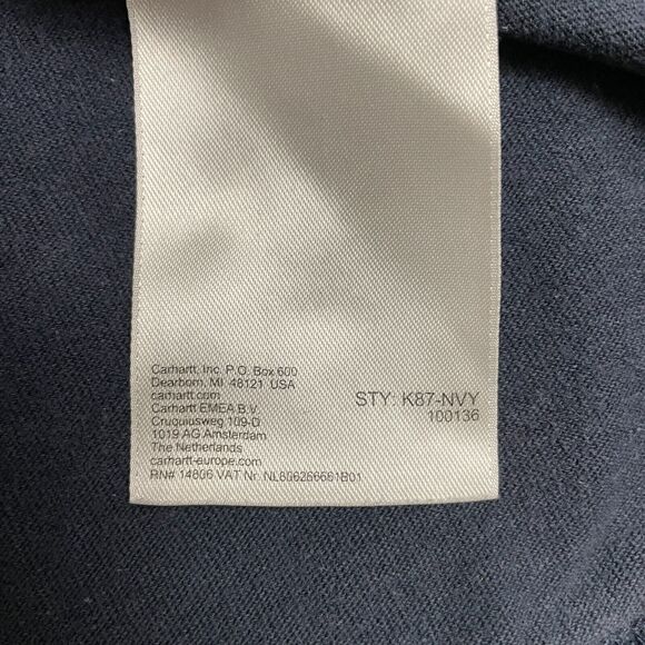 Carhartt K87 Loose Fit T-Shirt Mens Large Blue k Crew Neck Cotton Pocket Tee Top - Picture 7 of 16